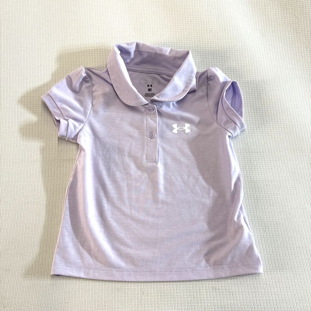 Under Armour Girls Lilac Light Purple Polo - 4T